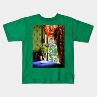 Vase of Flowers and Mug by Window Kids T-Shirt